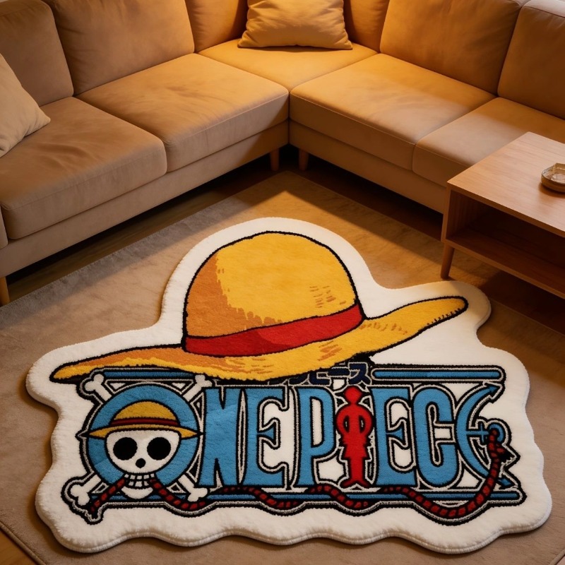 Sustainable Living Architecture - One Piece Anime Teppich mit Spleißdesign,